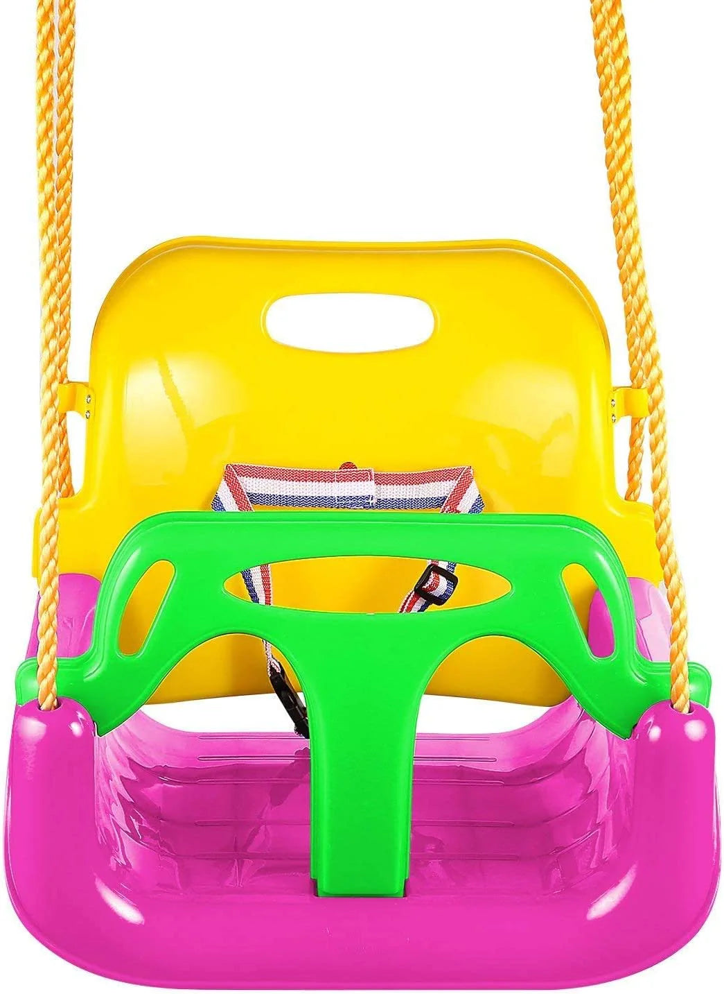 3-in-1 Kids Swing Seat with High Back and T-Bar Light Green X532182