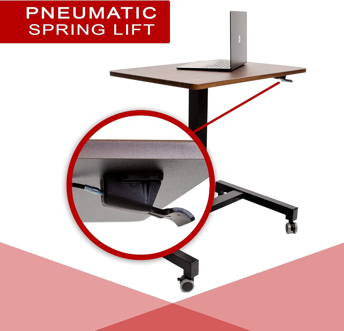 28 Inches Sit to Stand Desk with Locking Wheels Q6820