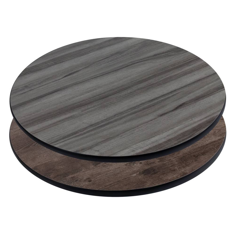 36x22 Round Gray / Brown Laminate Table Top Q4854