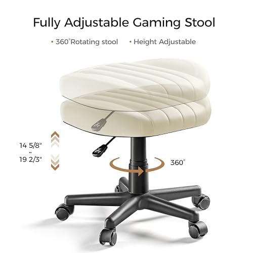 Height Adjustable Beige Foot Stool with Wheels K471967