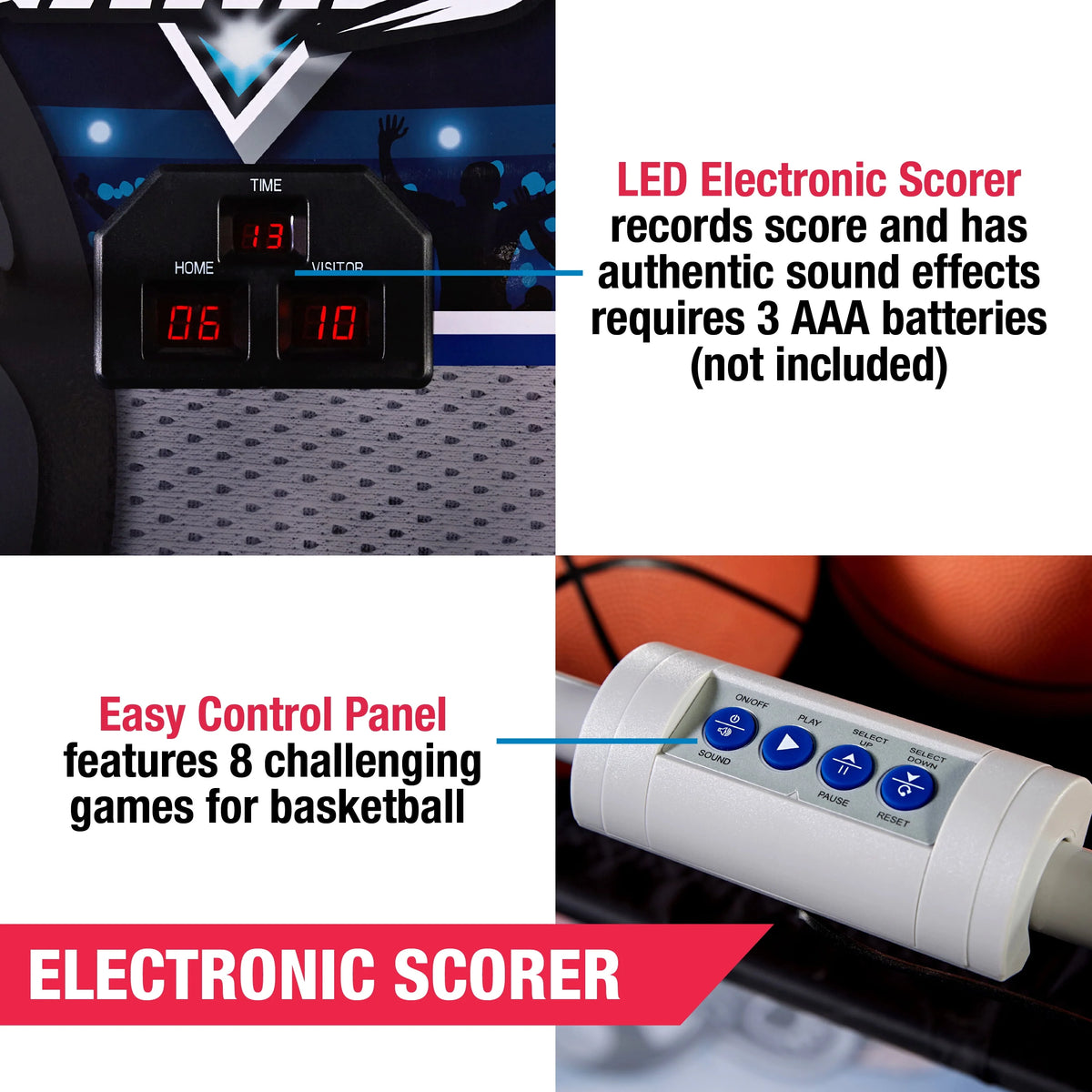 3 in 1 Basketball Football Baseball Game with LED Scoring System T900