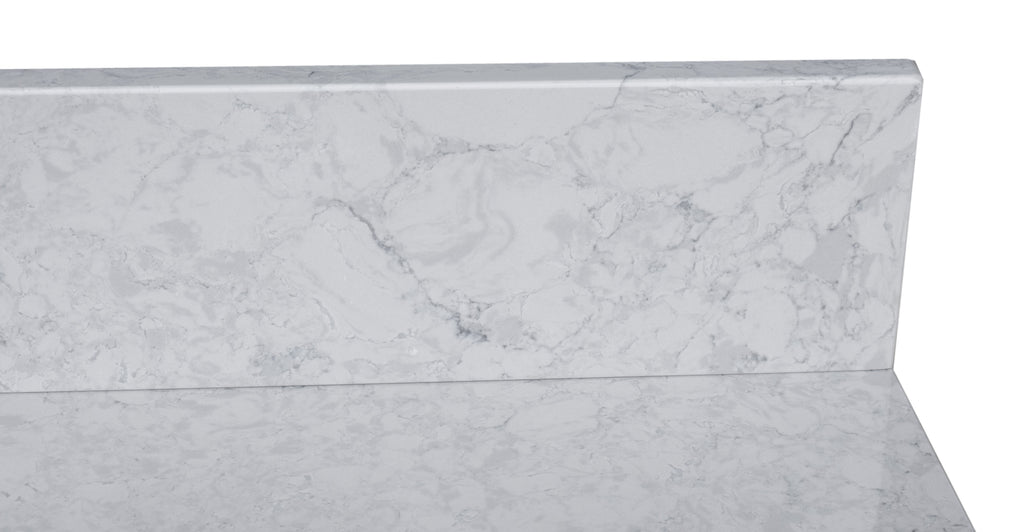 37in Grey Engineered Stone Vanity Top with Ceramic Sink B8201
