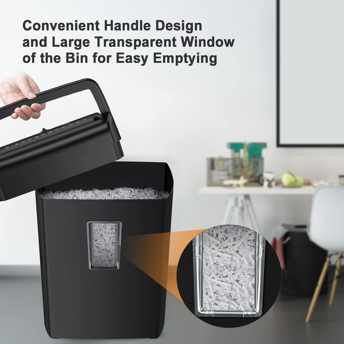 10-Sheet Cross-Cut Paper Shredder with 5.5 Gallons Wastebasket, Black Z727663