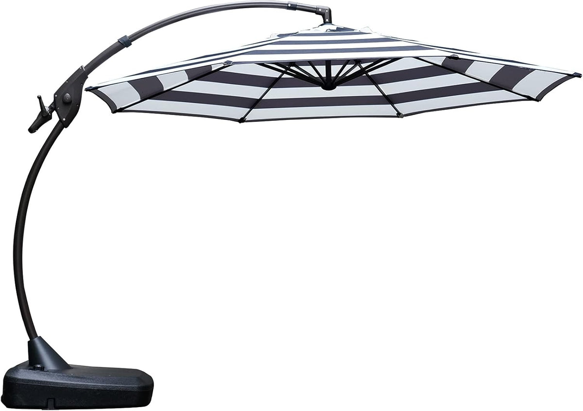 11 FT Curvy Aluminum Offset Cantilever Umbrella with Base J296021