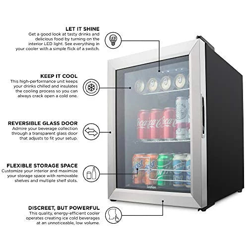 62 Can Beverage Refrigerator Stainless Steel G992
