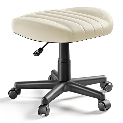 Height Adjustable Beige Foot Stool with Wheels K471967