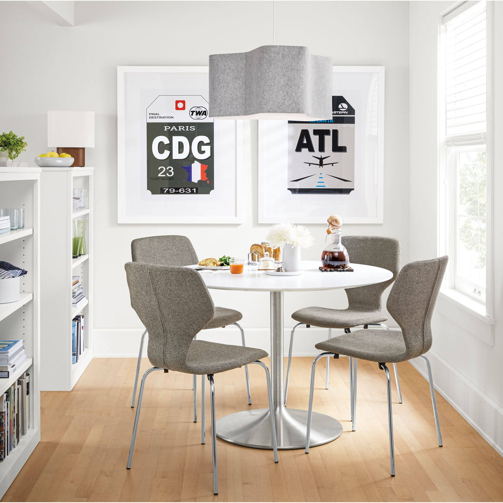 Smoke Tempered Glass Round Table with Graphite Base Y686