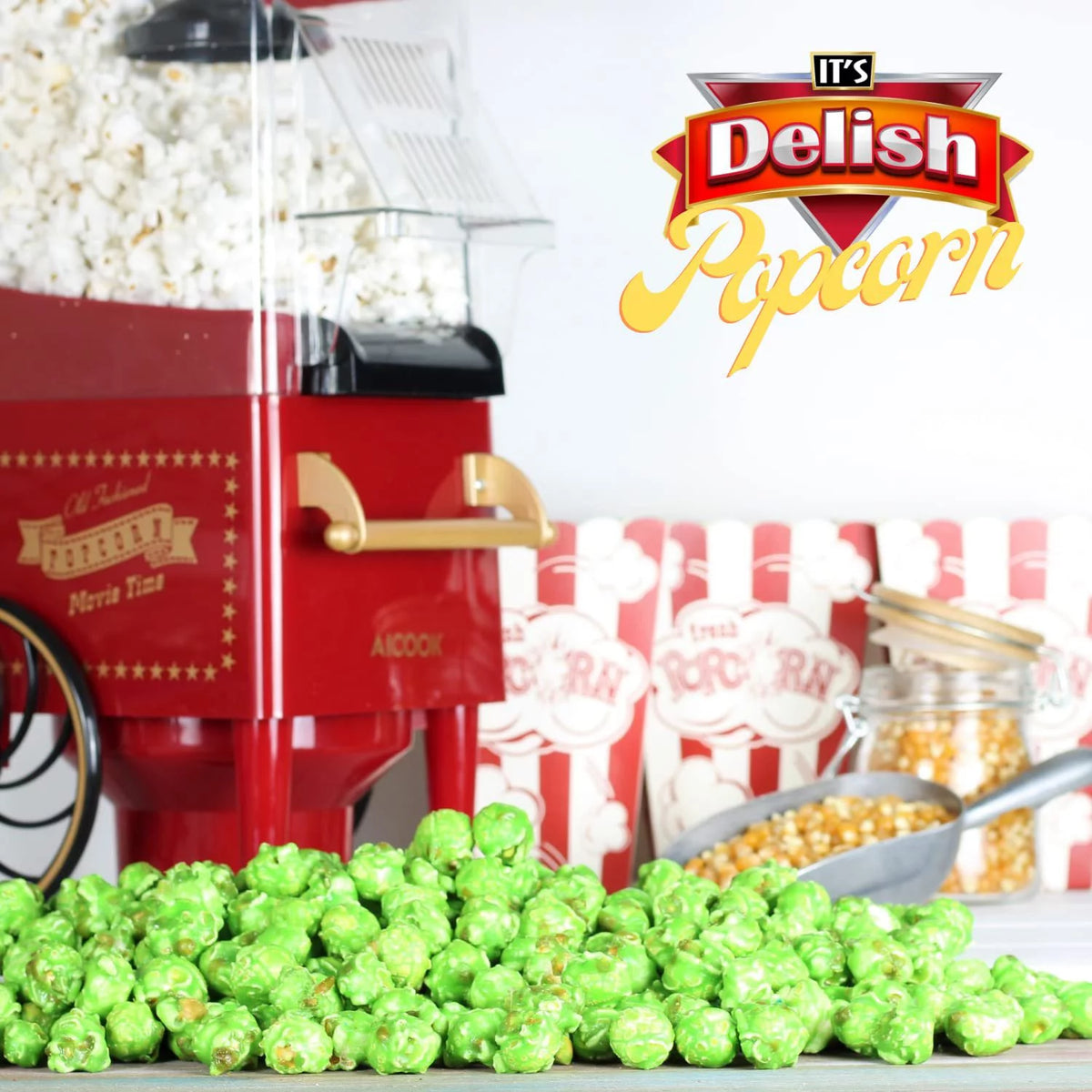 Green Apple Flavored Popcorn 16 Oz Gluten Free Vegan Kosher B55255