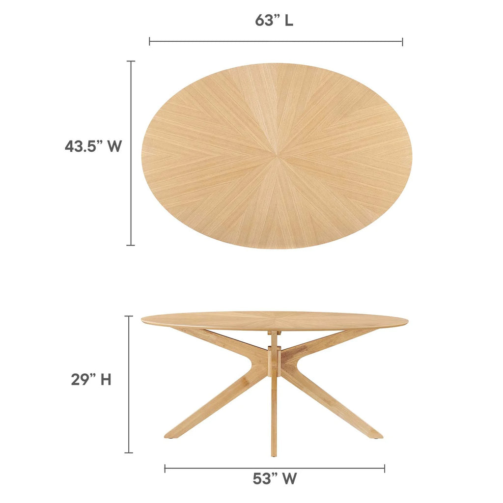Oak Oval Wood Dining Table T997