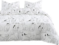 White 100% Cotton Twin Size Duvet Cover Set with Zipper Closure I687542