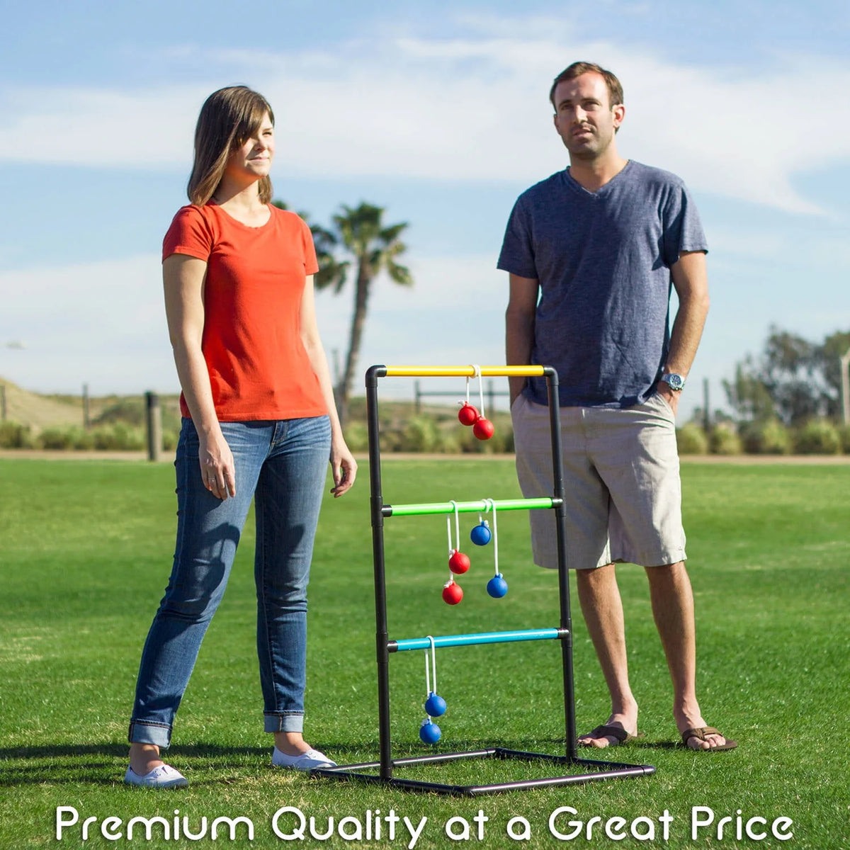Ladder Toss Game with 6 Bolo Balls Q9198