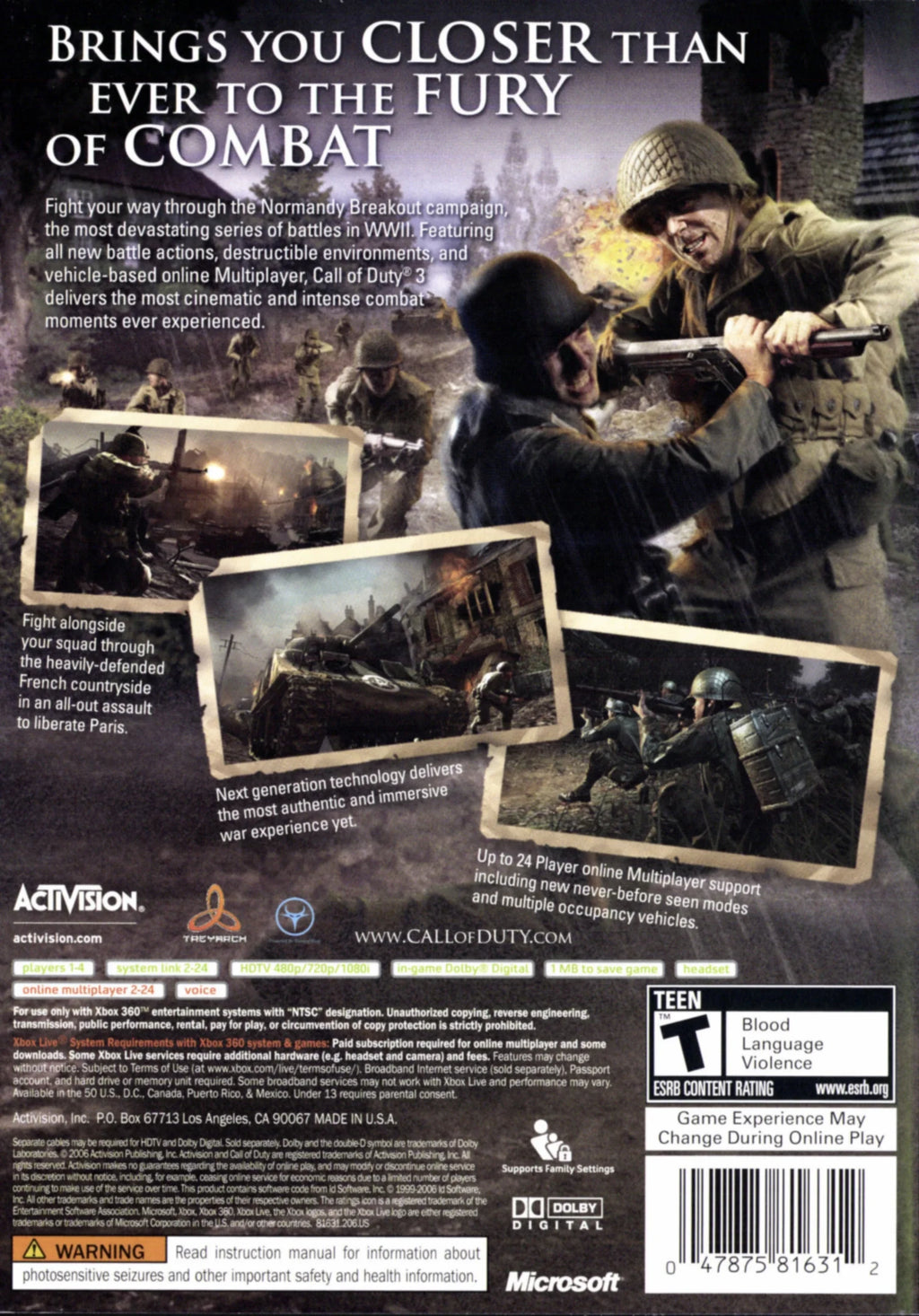 Call of Duty 3 Xbox 360 N299