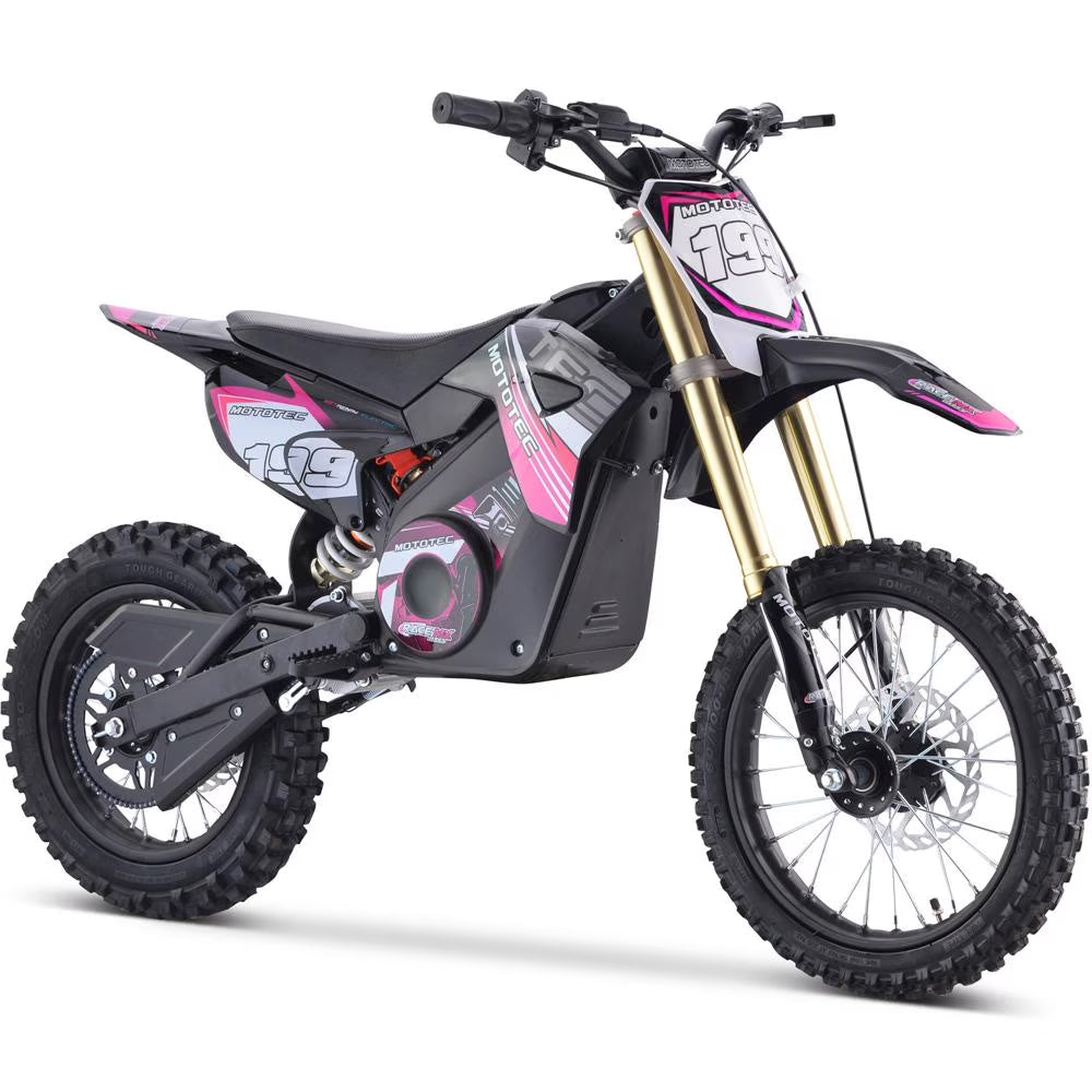 Pink Electric Dirt Bike 1500w 48v Lithium V823