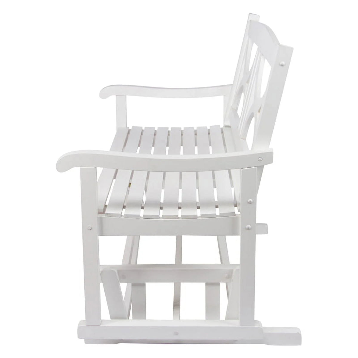 White Hardwood Patio Porch Glider Bench B899933