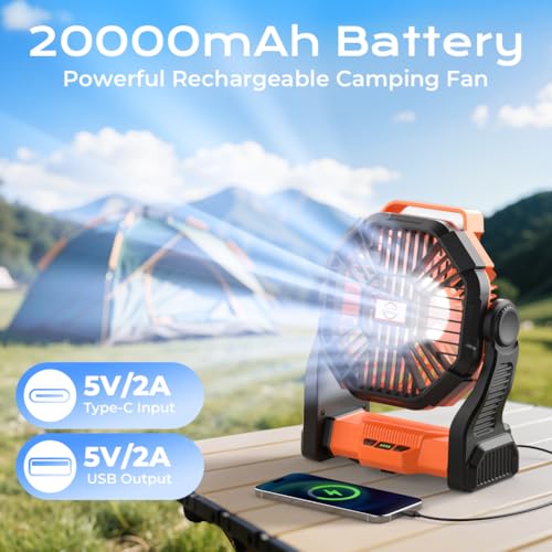 Portable Camping Fan with LED Lantern G84286