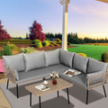 4-Piece Wicker Patio Furniture Set with Cushions and Coffee Table V297