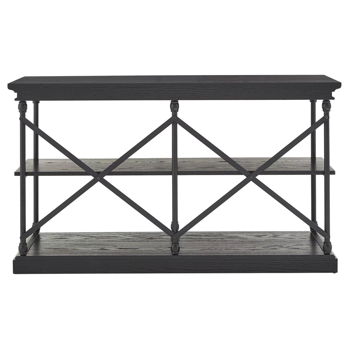 Rustic Wood and Metal Console Table L561