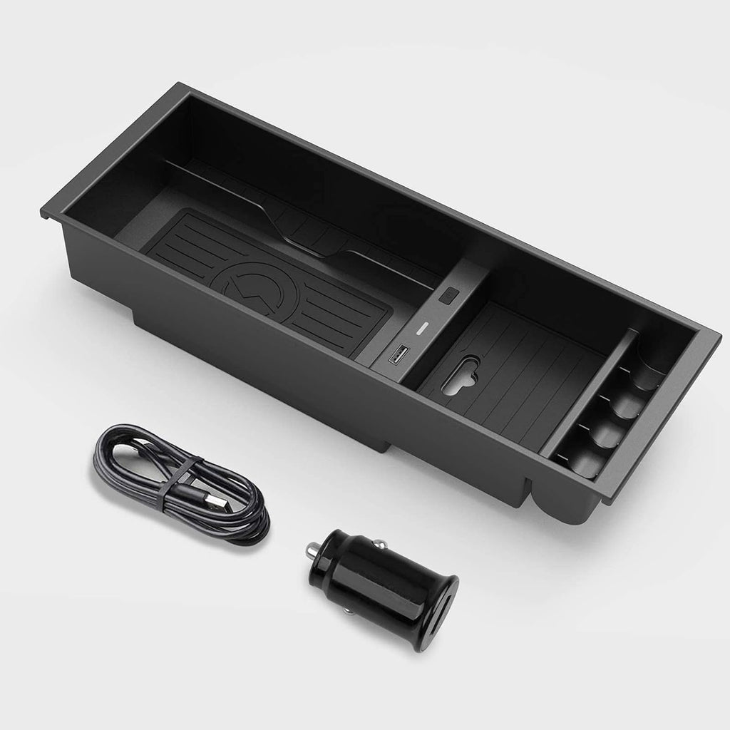 Wireless Charger Center Console Organizer Box for Ford F150 I62120