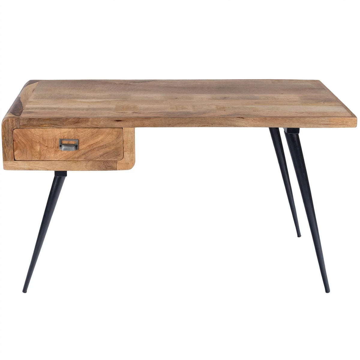 Rustic Industrial Natural Wood and Metal Desk in Brown Y297