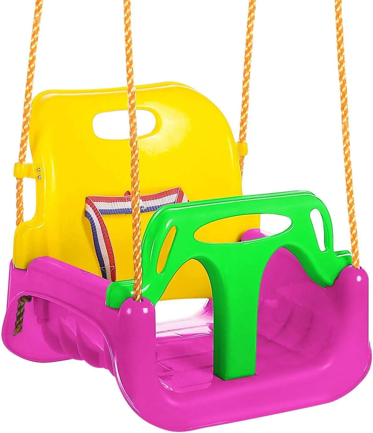 3-in-1 Kids Swing Seat with High Back and T-Bar Light Green X532182