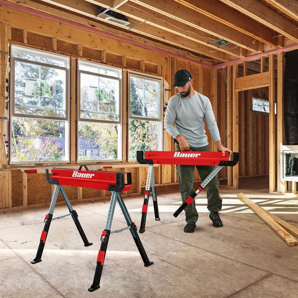 32 in. Steel Adjustable Sawhorse, 1300 lb. Capacity L84455
