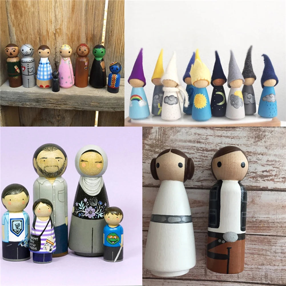 Bamboo Wood Peg Dolls 10 Pcs L463