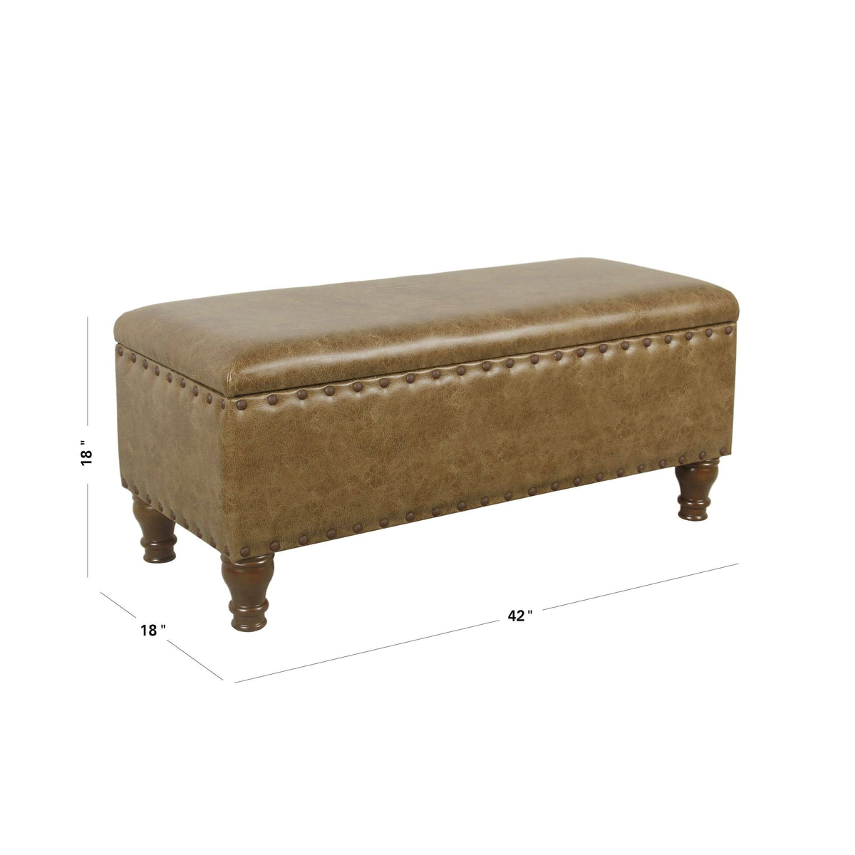 Large Storage Bench with Nailhead Trim A456187