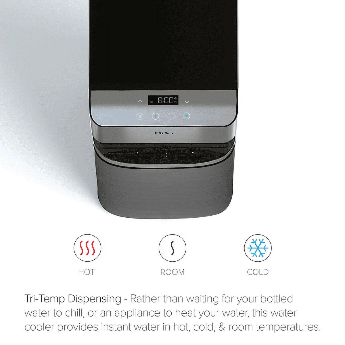 Bottom Load Hot, Cold and Room Water Cooler with Touch Dispense A715