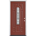 36 in. x 80 in. Painted Steel Prehung Front Door with Brickmold R908