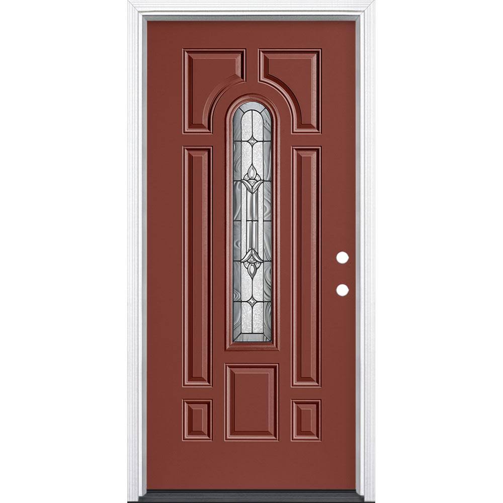 36 in. x 80 in. Painted Steel Prehung Front Door with Brickmold R908