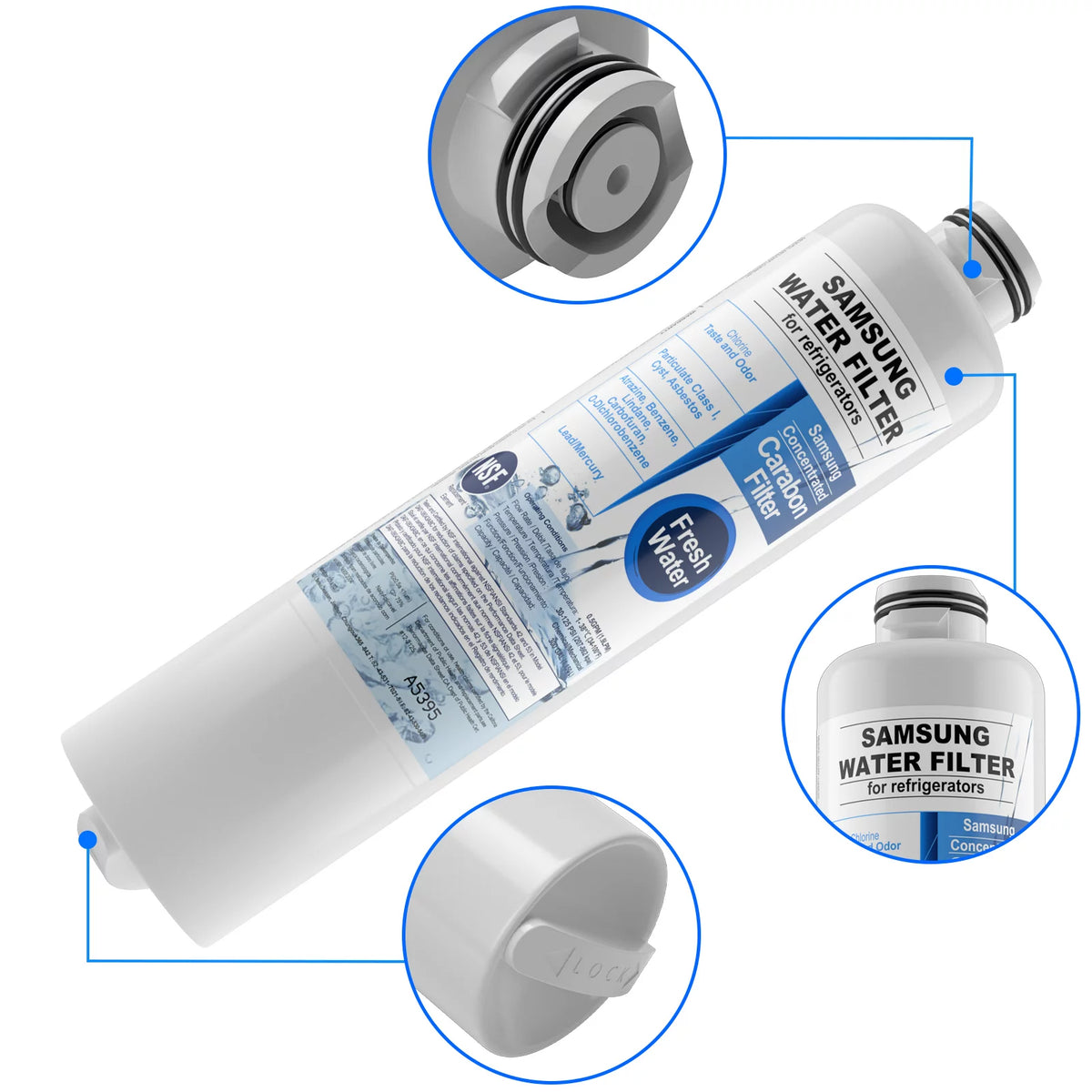 2 Pack Refrigerator Water Filter Replacement D520