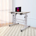 Mobile Adjustable Height Standing Desk with Wheels B626930