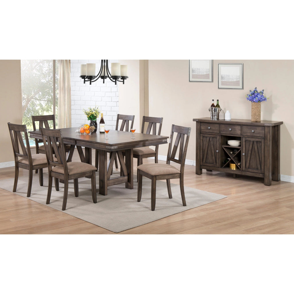Brown Wood Dining Side Chairs Set of 2 F89024