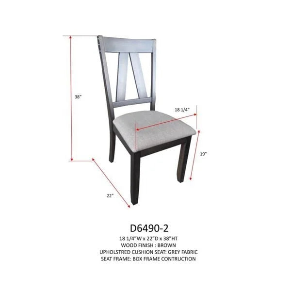 Brown Wood Dining Side Chairs Set of 2 F89024