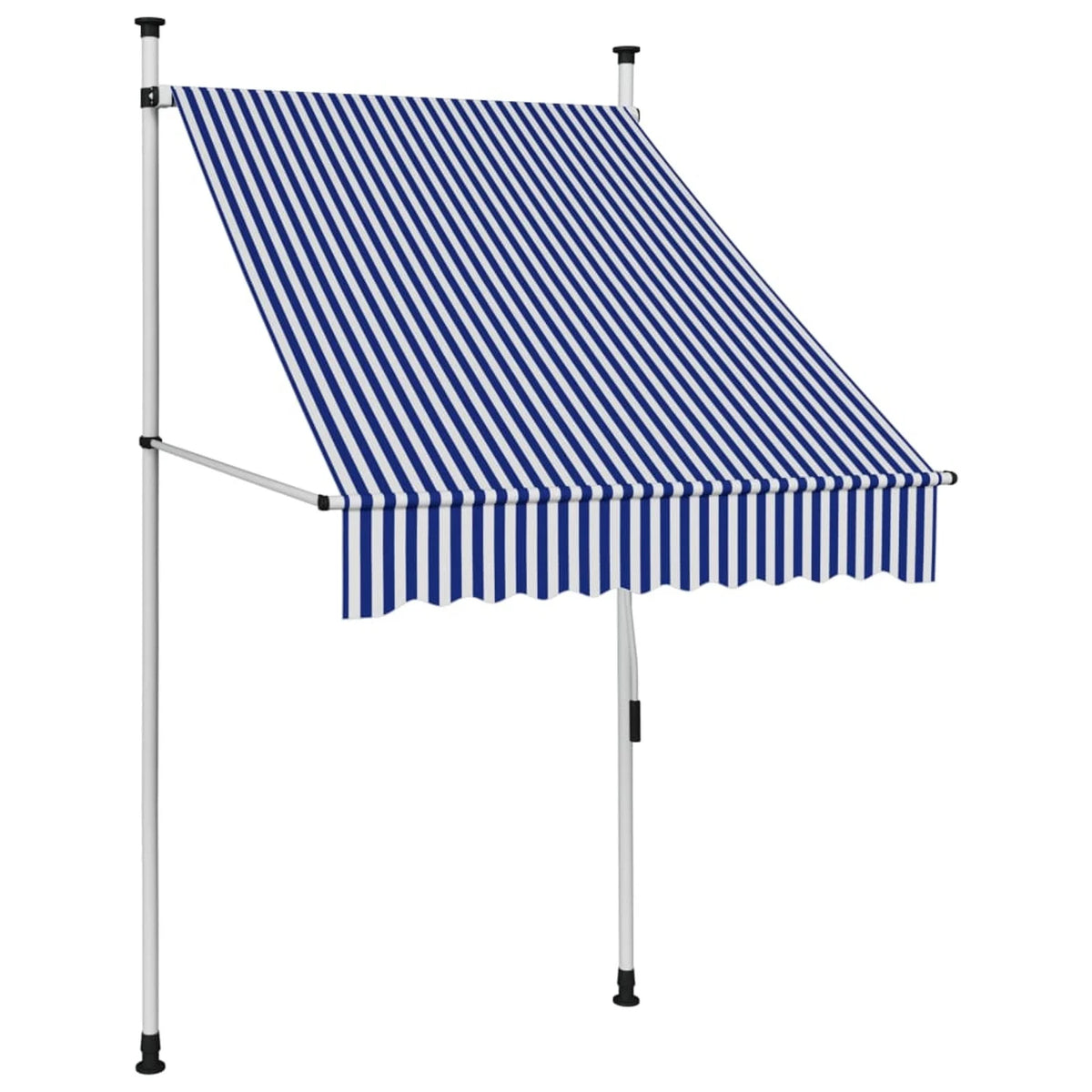 Manual Retractable Awning 39.4" Blue and White Stripes K37774