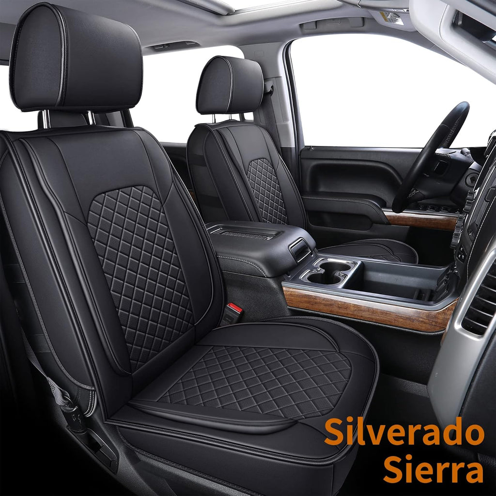 Blue Faux Leather Seat Covers Full Set K395