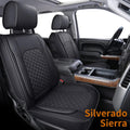 Blue Faux Leather Seat Covers Full Set K395