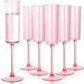 24 Pack 6Oz Gold Rim Clear Plastic Champagne Flutes P9995