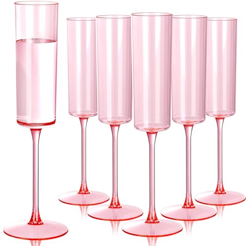 24 Pack 6Oz Gold Rim Clear Plastic Champagne Flutes P9995