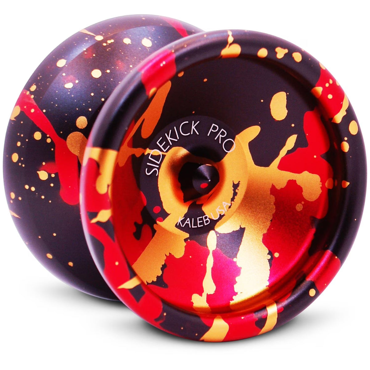 Black Red Gold Splashes Professional Aluminum YoYo G1967