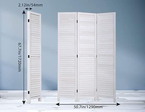 47.7'' Wide 67'' Tall 3 Panel Wooden Folding Room Divider Z924425
