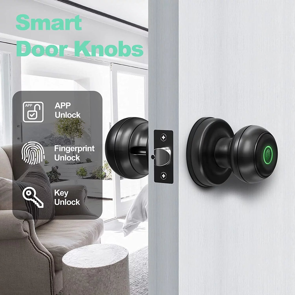 Smart Fingerprint Door Lock with App Control, Black E4302