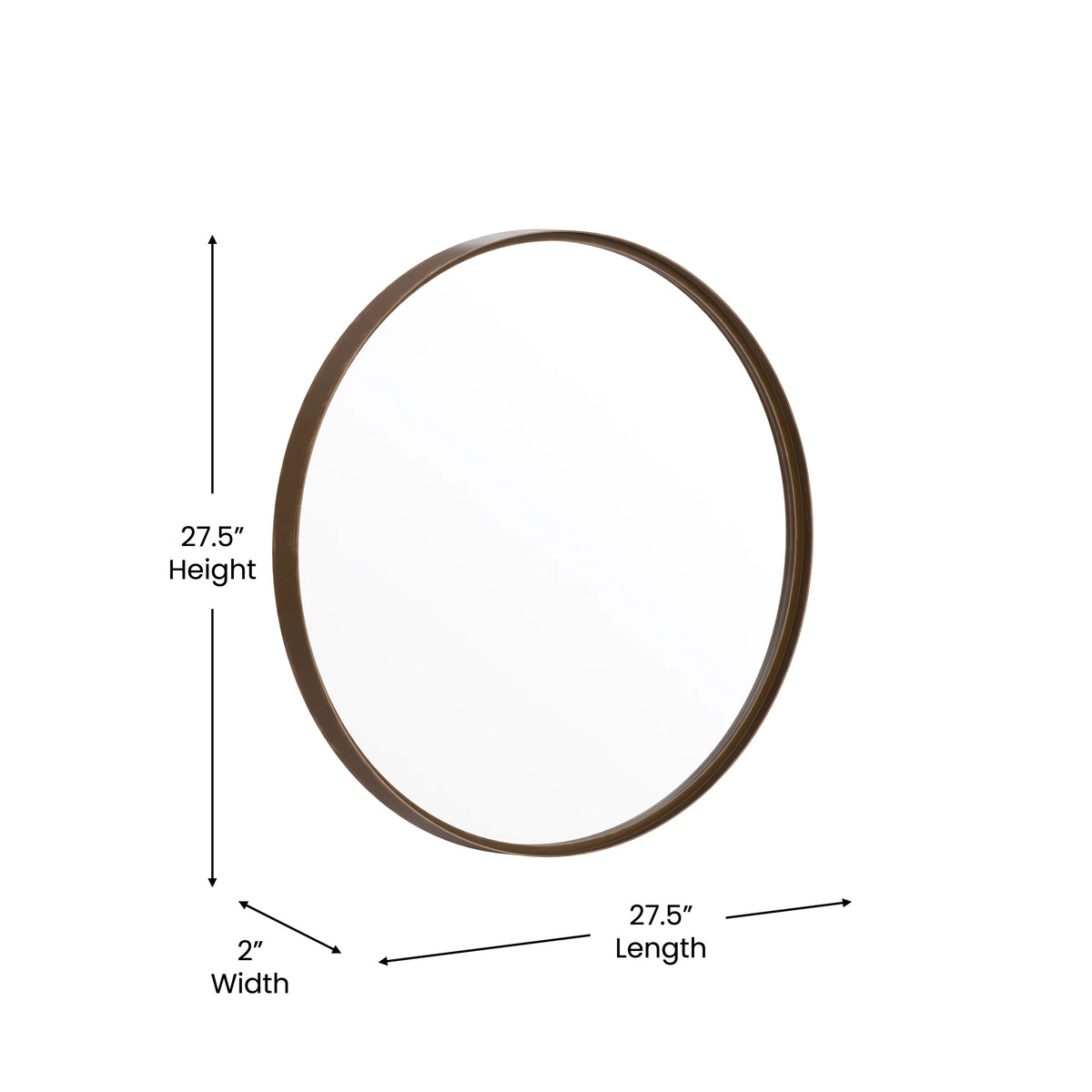 Brushed Bronze Wall Mounted Mirror G58006
