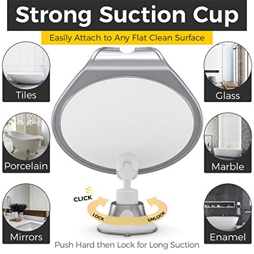 Fogless Shower Mirror with Suction Razor Holder White B73419