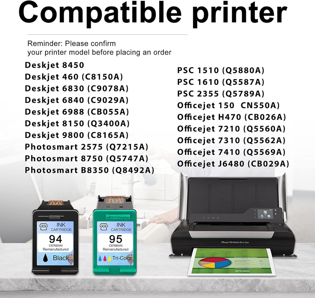 3-Pack Ink Cartridge (2 Black and 1 Tri-Color) O56458