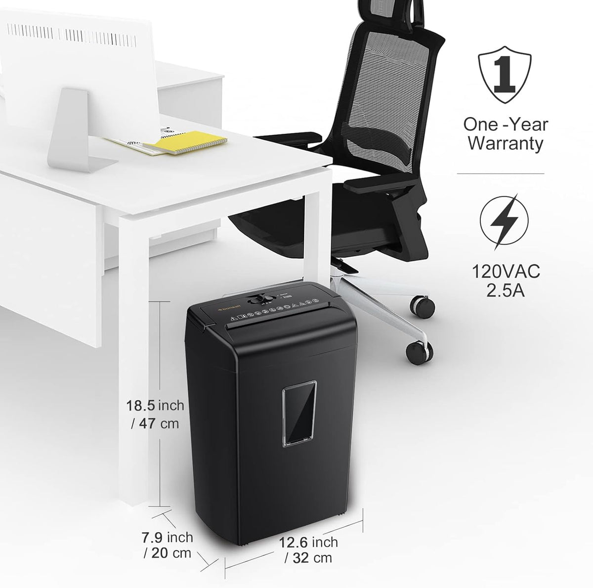 10-Sheet Cross-Cut Paper Shredder with 5.5 Gallons Wastebasket, Black Z727663