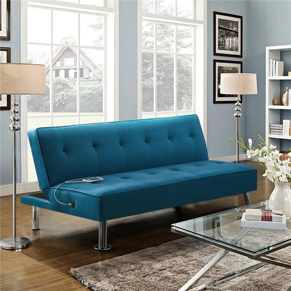 Blue Convertible Futon E128711