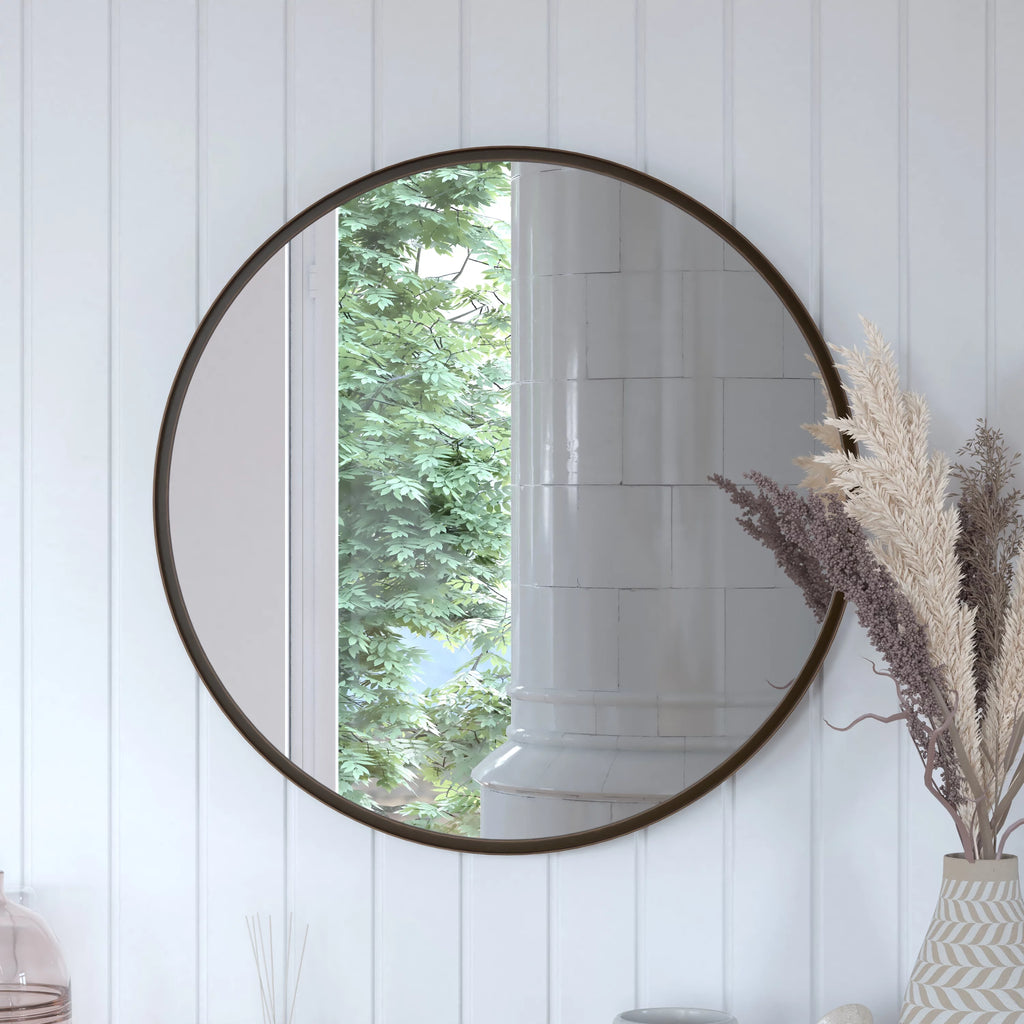 Brushed Bronze Wall Mounted Mirror G58006