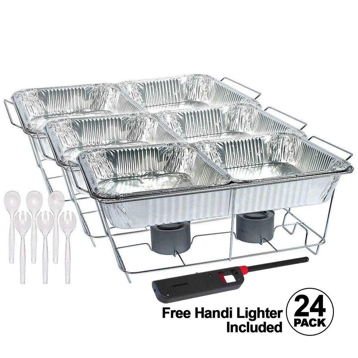 Disposable Aluminum Chafing Dish Buffet Set 24PC H26953