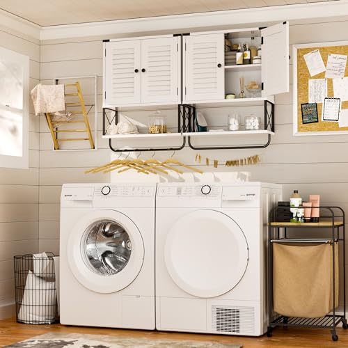 White Wall Mounted Medicine Cabinet with Towel Bar Z974818